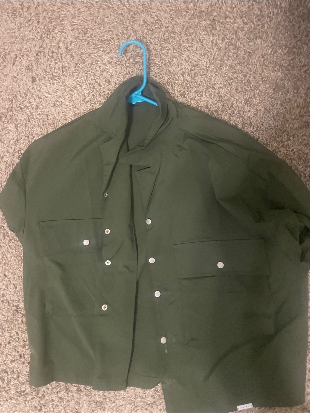 SHEIN Olive Green Military-Style Button Jacket